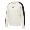 Sudadera clásica T7 de cuello redondo para mujer, color blanco y negro