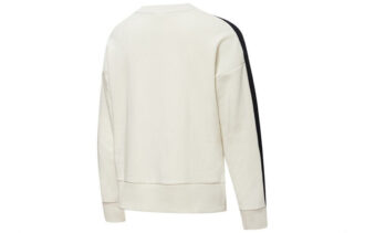 Sudadera clásica T7 de cuello redondo para mujer, color blanco y negro