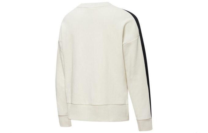 Sudadera clásica T7 de cuello redondo para mujer, color blanco y negro