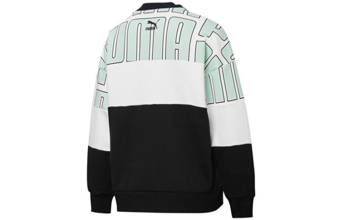 Sudadera con bloques de color AOP (mujeres) “Negro, verde y blanco”