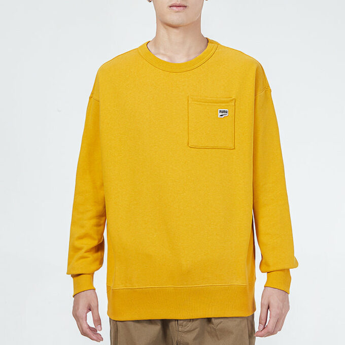 Sudadera con bolsillo y logo pequeño “Amarillo”
