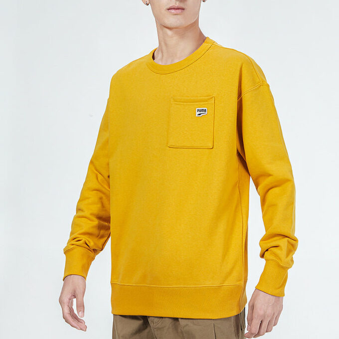 Sudadera con bolsillo y logo pequeño “Amarillo”