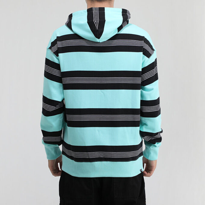 Sudadera con capucha a rayas del centro de la ciudad “Azul, blanco y negro”