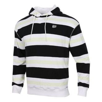 Sudadera con capucha a rayas del centro de la ciudad “Negro, blanco y verde”
