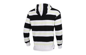 Sudadera con capucha a rayas del centro de la ciudad “Negro, blanco y verde”