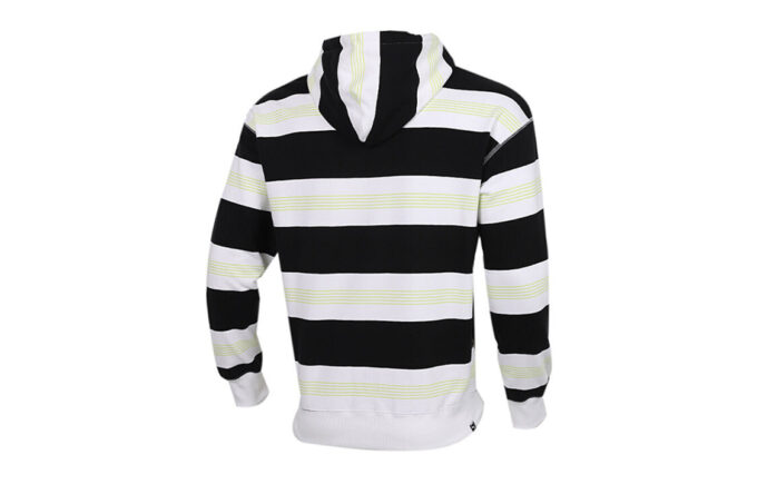 Sudadera con capucha a rayas del centro de la ciudad “Negro, blanco y verde”