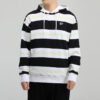 Sudadera con capucha a rayas del centro de la ciudad “Negro, blanco y verde”