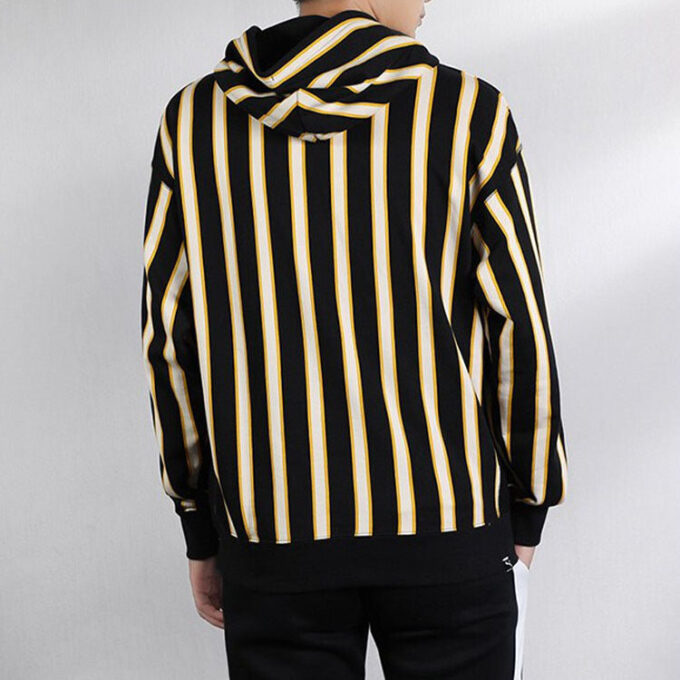 Sudadera con capucha a rayas “Negro Amarillo Blanco”