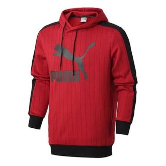 Sudadera con capucha AOP de rayas rojas