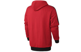 Sudadera con capucha AOP de rayas rojas