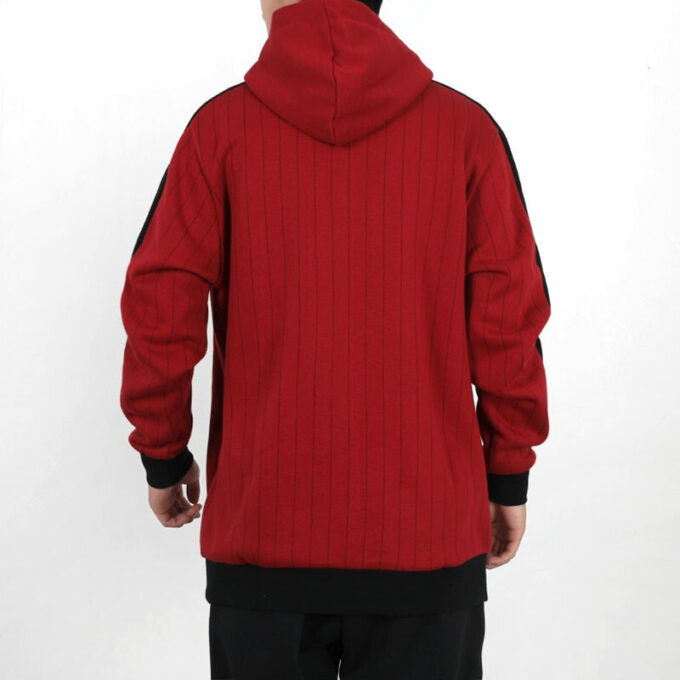 Sudadera con capucha AOP de rayas rojas