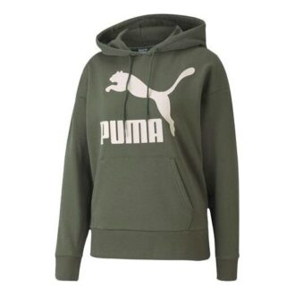 Sudadera con capucha clásica con el logotipo “Verde oliva y blanco” (mujeres)