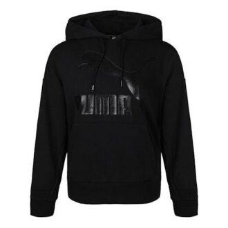 Sudadera con capucha clásica con logotipo en negro (mujeres)