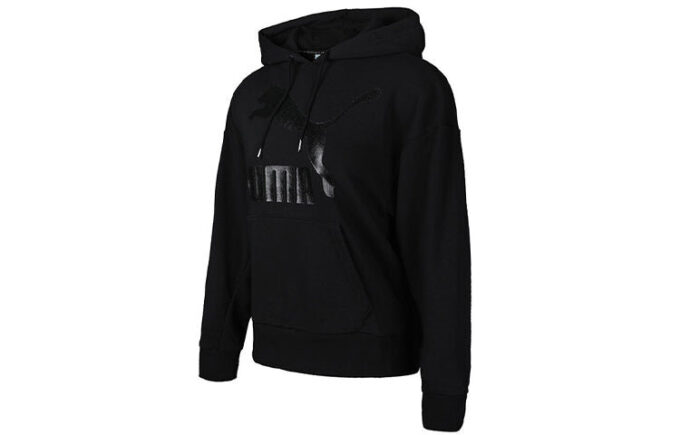 Sudadera con capucha clásica con logotipo en negro (mujeres)