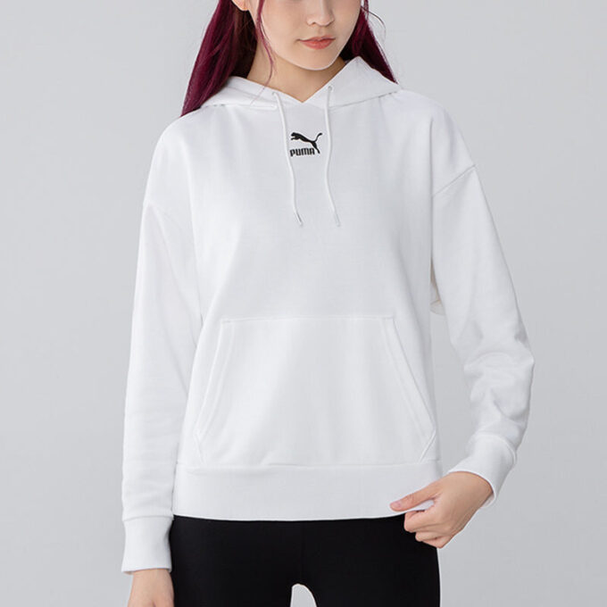 Sudadera con capucha clásica con logotipos (WMNS) “Blanca”