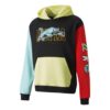 Sudadera con capucha combinada “Negro Amarillo Rojo Azul”