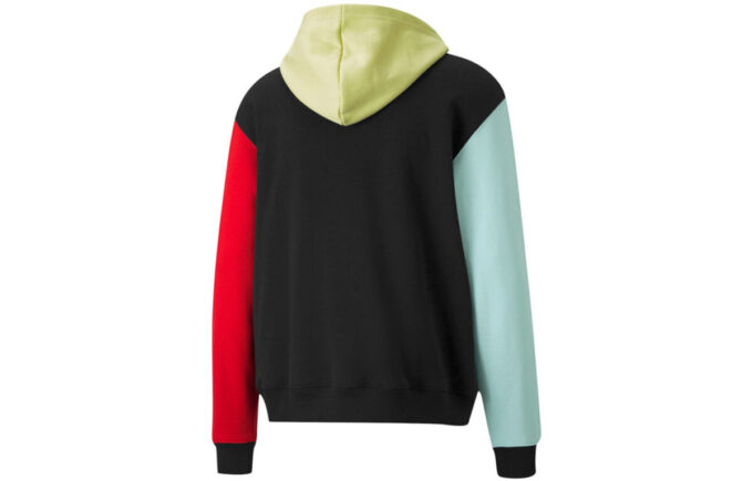 Sudadera con capucha combinada “Negro Amarillo Rojo Azul”