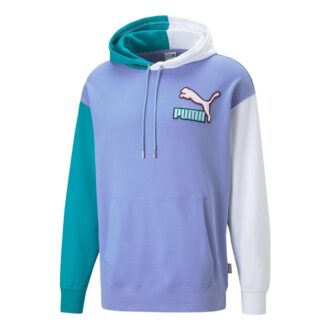 Sudadera con capucha con logo de fandom en bloques de color morado