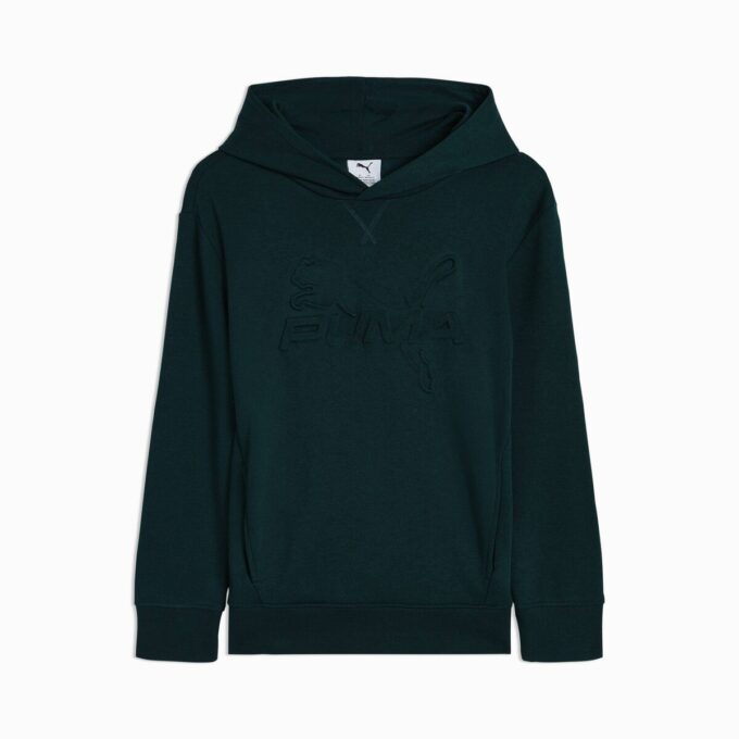 Sudadera con capucha de algodón polar Essentials Embossed para niños grandes
