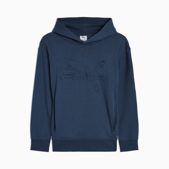 Sudadera con capucha de algodón polar Essentials Embossed para niños grandes