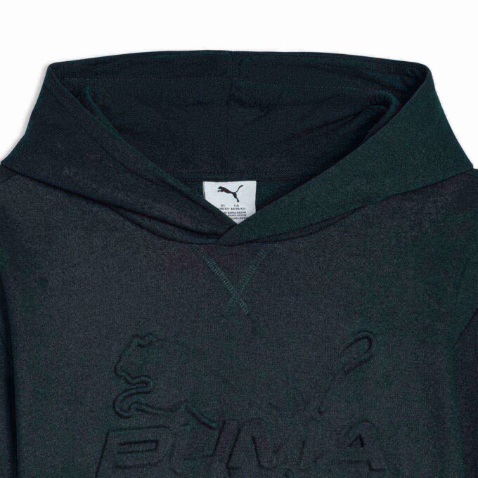 Sudadera con capucha de algodón polar Essentials Embossed para niños grandes