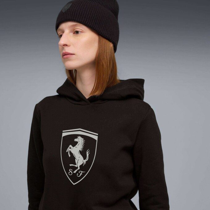 Sudadera con capucha de forro polar para mujer de la Scuderia Ferrari Motorsport Sudadera con capucha de forro polar para mujer de la Scuderia Ferrari Motorsport
