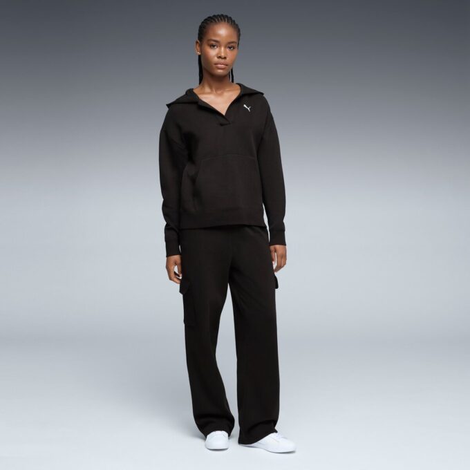 Sudadera con capucha de jacquard Elevated Essentials para mujer Sudadera con capucha de jacquard Elevated Essentials para mujer