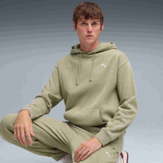 Sudadera con capucha de polar con lavado ácido Elevated Essentials para hombre