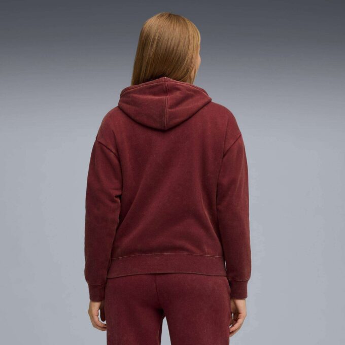 Sudadera con capucha de polar con lavado ácido Elevated Essentials para mujer Sudadera con capucha de polar con lavado ácido Elevated Essentials para mujer