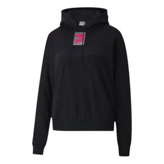 Sudadera con capucha deportiva informal de manga larga para mujer, color negro