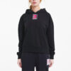 Sudadera con capucha deportiva informal de manga larga para mujer, color negro