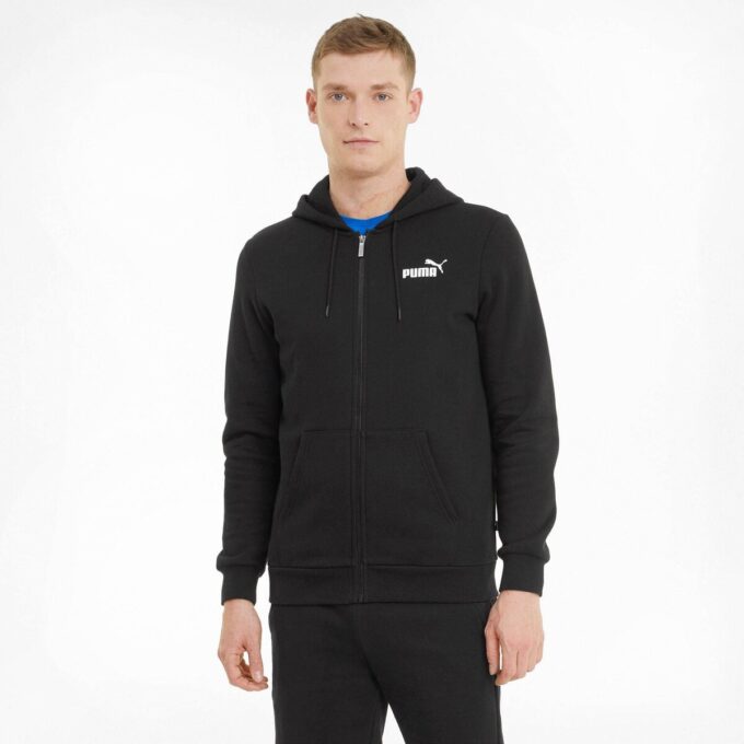 Sudadera con capucha Essentials con cremallera completa y logotipo para hombre