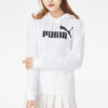 Sudadera con capucha Essentials para mujer, color blanco y negro