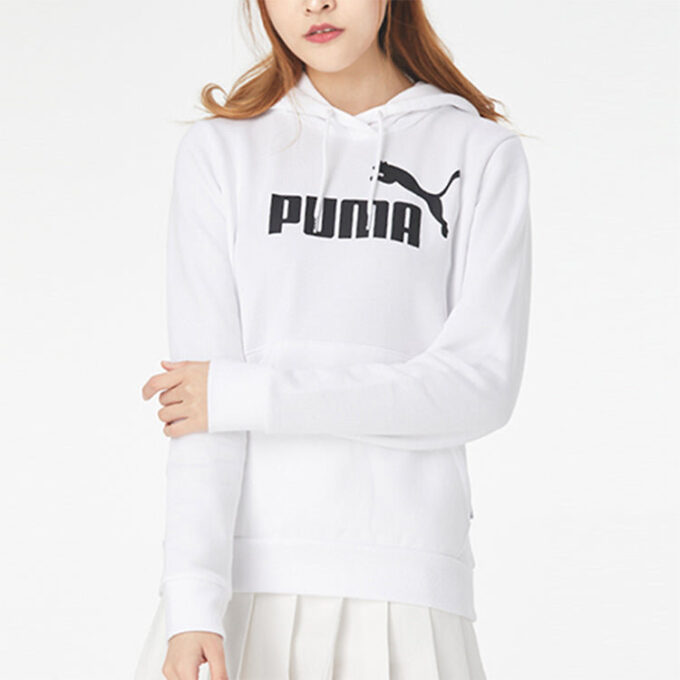 Sudadera con capucha Essentials para mujer, color blanco y negro