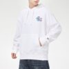 Sudadera con capucha gráfica del centro “Blanco, azul y rojo”