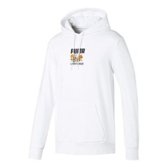 Sudadera con capucha gráfica Trend Aop “Blanco, negro y amarillo”