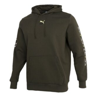 Sudadera con capucha gráfica “Verde oliva y blanco”