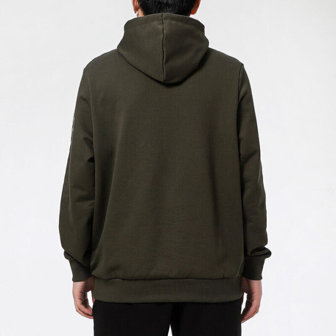 Sudadera con capucha gráfica “Verde oliva y blanco”
