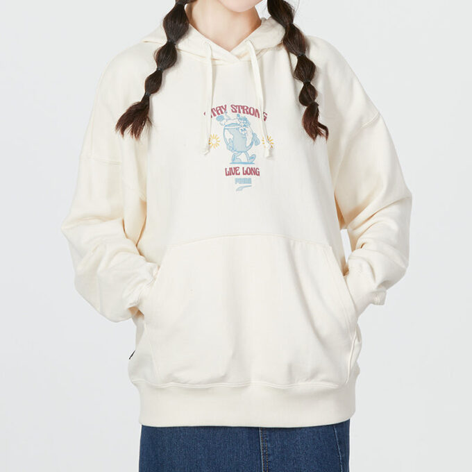 Sudadera con capucha holgada con gráfico “White” (WMNS)