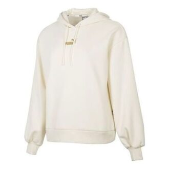 Sudadera con capucha invernal con logotipo en beige