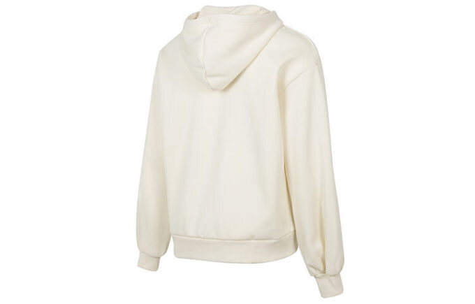 Sudadera con capucha invernal con logotipo en beige