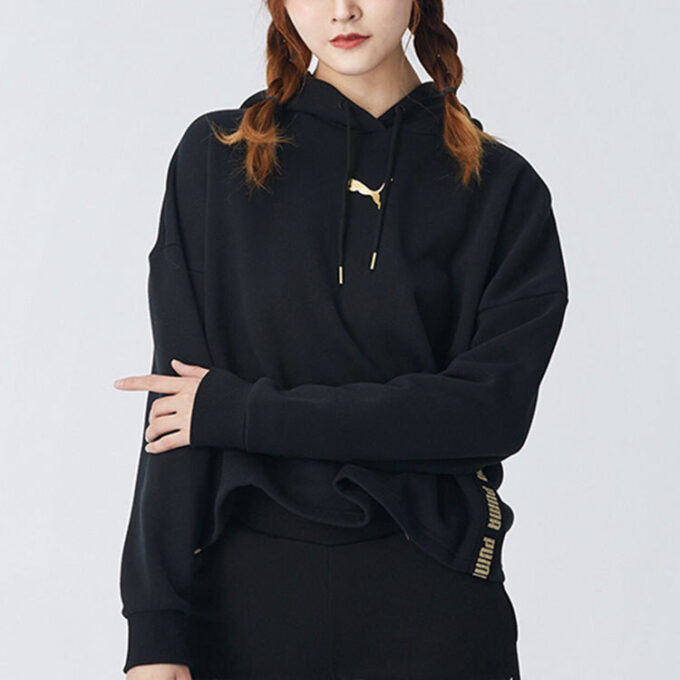 Sudadera con capucha Metallic Nights “Black Gold” (Mujeres)