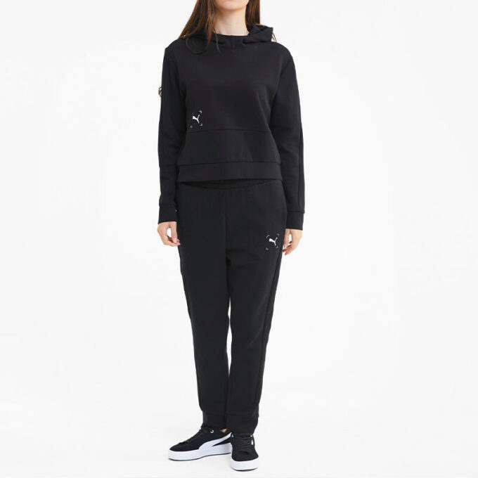 Sudadera con capucha Nu-Tility (mujeres) “Negro y blanco”