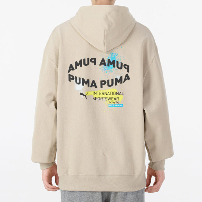 Sudadera con capucha oversize con logo gráfico “Beige”