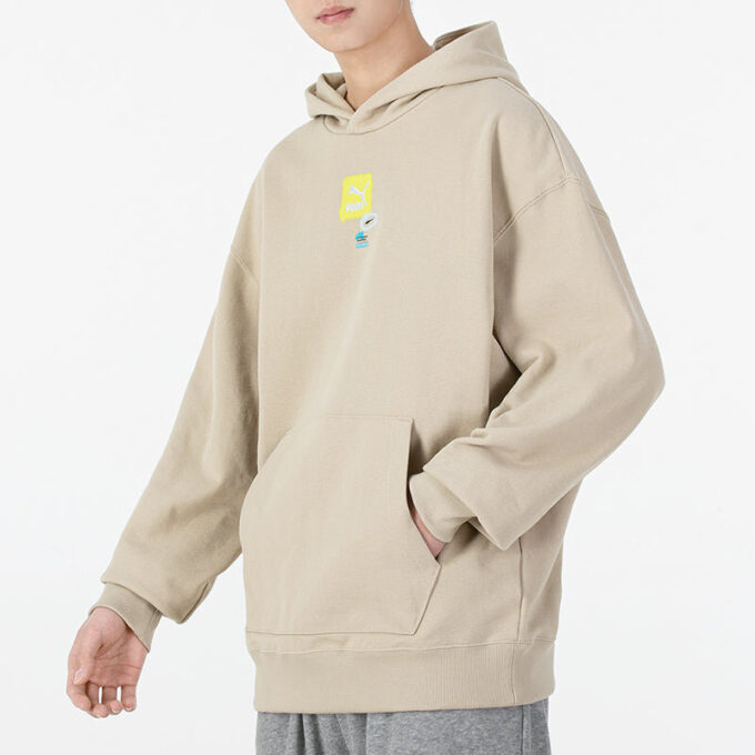 Sudadera con capucha oversize con logo gráfico “Beige”
