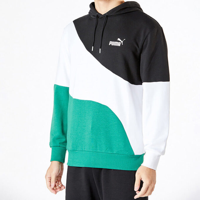 Sudadera con capucha Power Cat “Verde azulado”