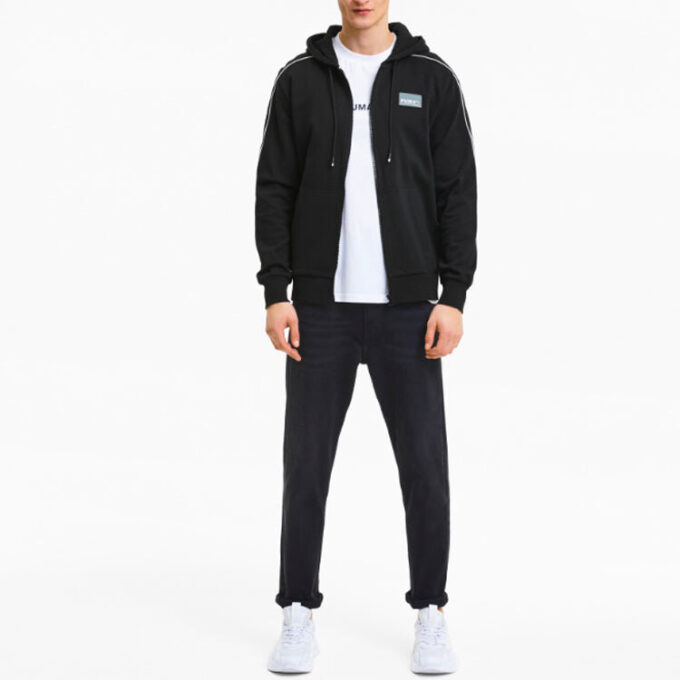 Sudadera con capucha y cremallera completa Avenir “Negra”