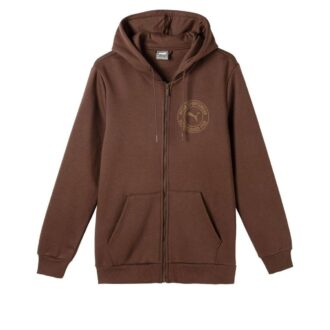 Sudadera con capucha y cremallera con el logotipo de Tonal Sportswear en marrón
