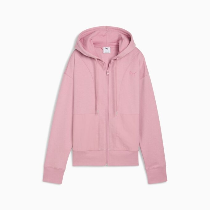 Sudadera con capucha y cremallera relajada para mujer Sudadera con capucha y cremallera relajada para mujer