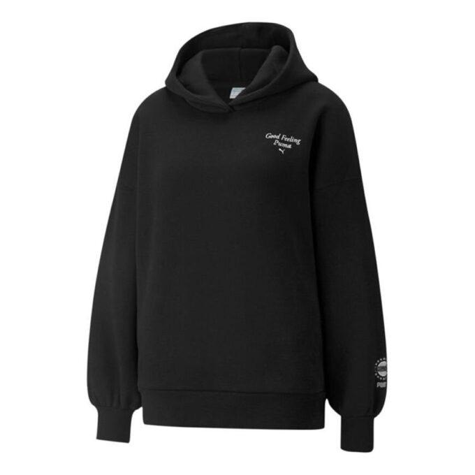 Sudadera con capucha y cuello redondo del club de bienestar (mujeres) “Negra”
